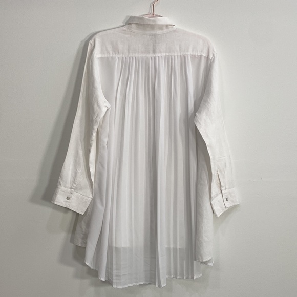 Comfy USA Button Down Top Line Blend Women's Large White - Picture 6 of 11